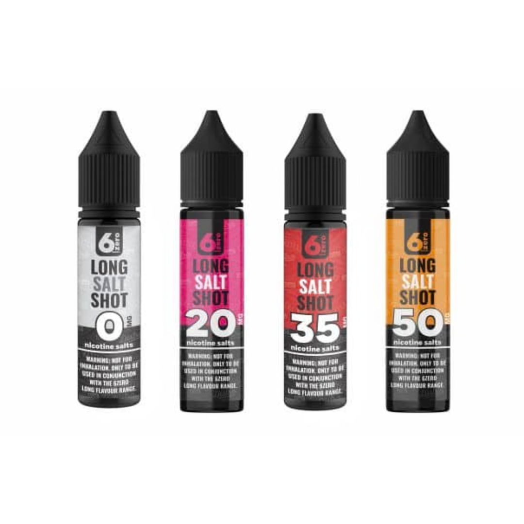 6 Zero Nic and Vg Shots 20ml - VolcanoVapes